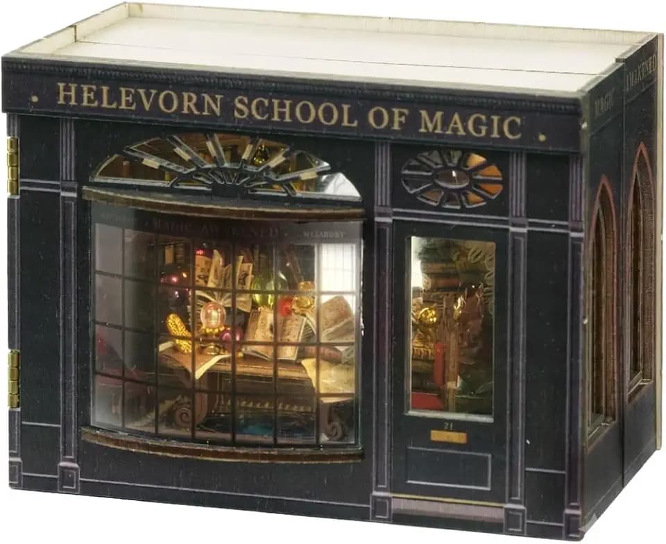 CUTEROOM Miniatur Hausbausatz, kleine Hausbausätze zum Bauen, DIY Puppenhaus aus Holz mit LED, Mini Modellbausätze als Geschenk für Teenager und Erwachsene (Magisches Schicksal)