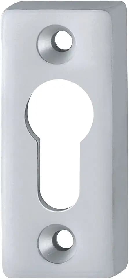 HOPPE 512706 eckige Rosette 29x68 mm | Aluminium silber eloxiert | Schmalrosette | Profilzylinder | 1 Stück