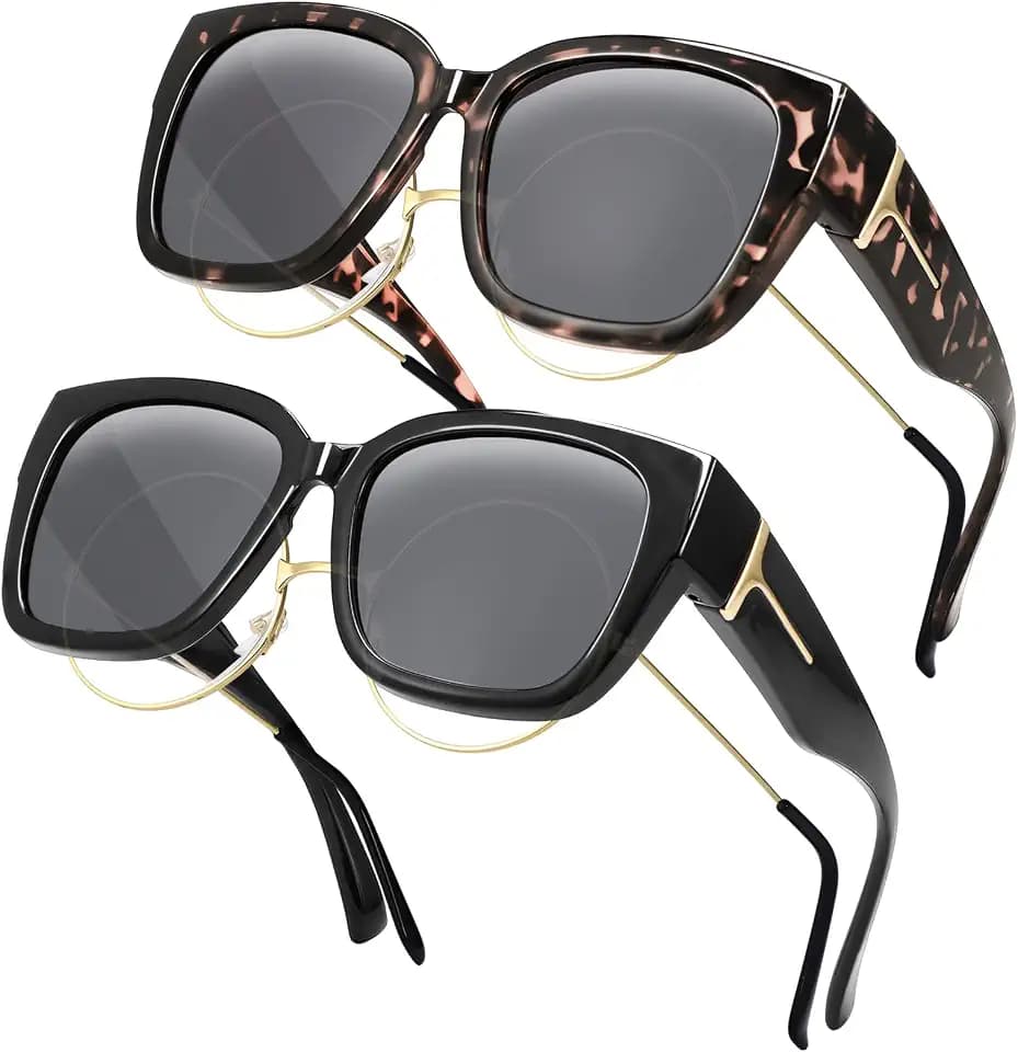 2 Pairs Polarized Fit Over Glasses Sunglasses Women OTG UV400