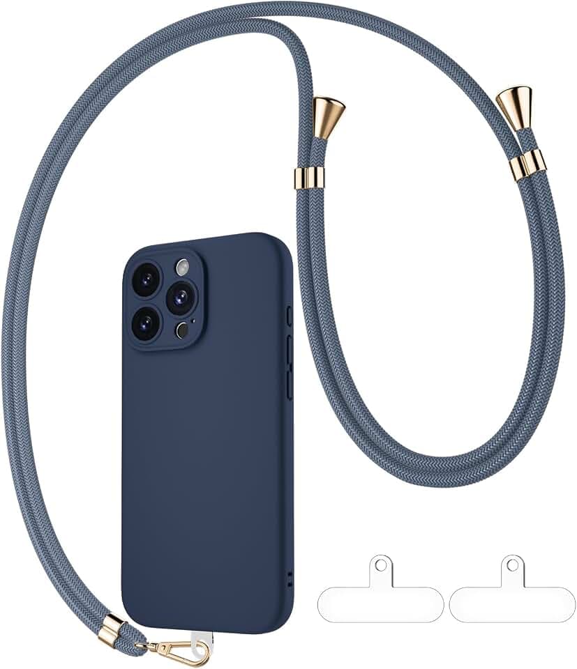 GOODVISH Universal Handykette für iPhone 16 Pro Hülle mit Band, Navyblau