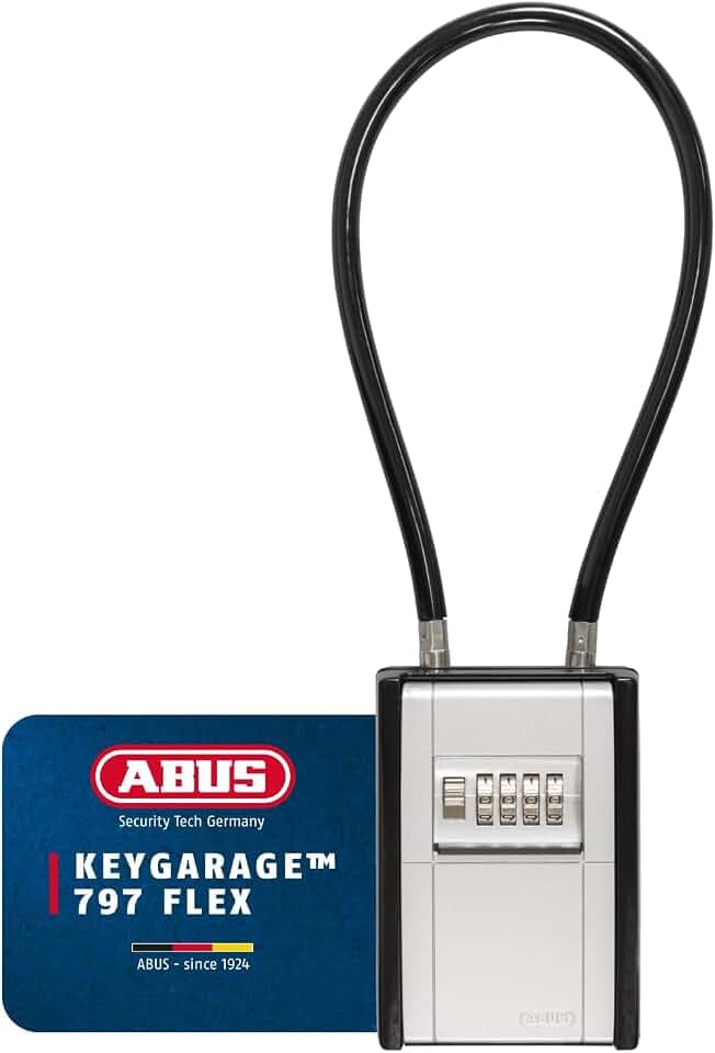 ABUS Schlüsselkasten KeyGarage 797 FLEX - mit Zahlencode & Kabel