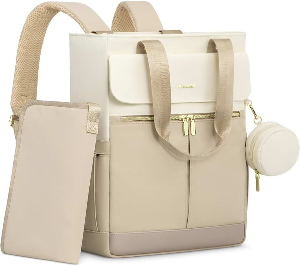 LOVEVOOK Diaper Bag Backpack,Tote Bag with Insulated Pockets Changing Pad