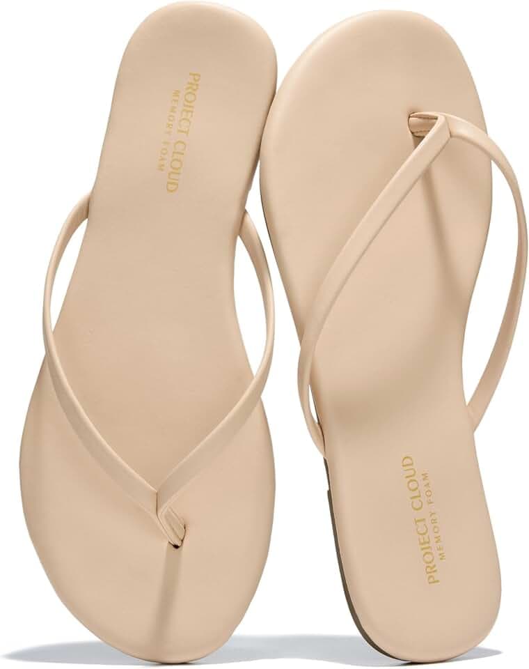 Project Cloud Flip Flops for Women Memory Foam Flats Sandals