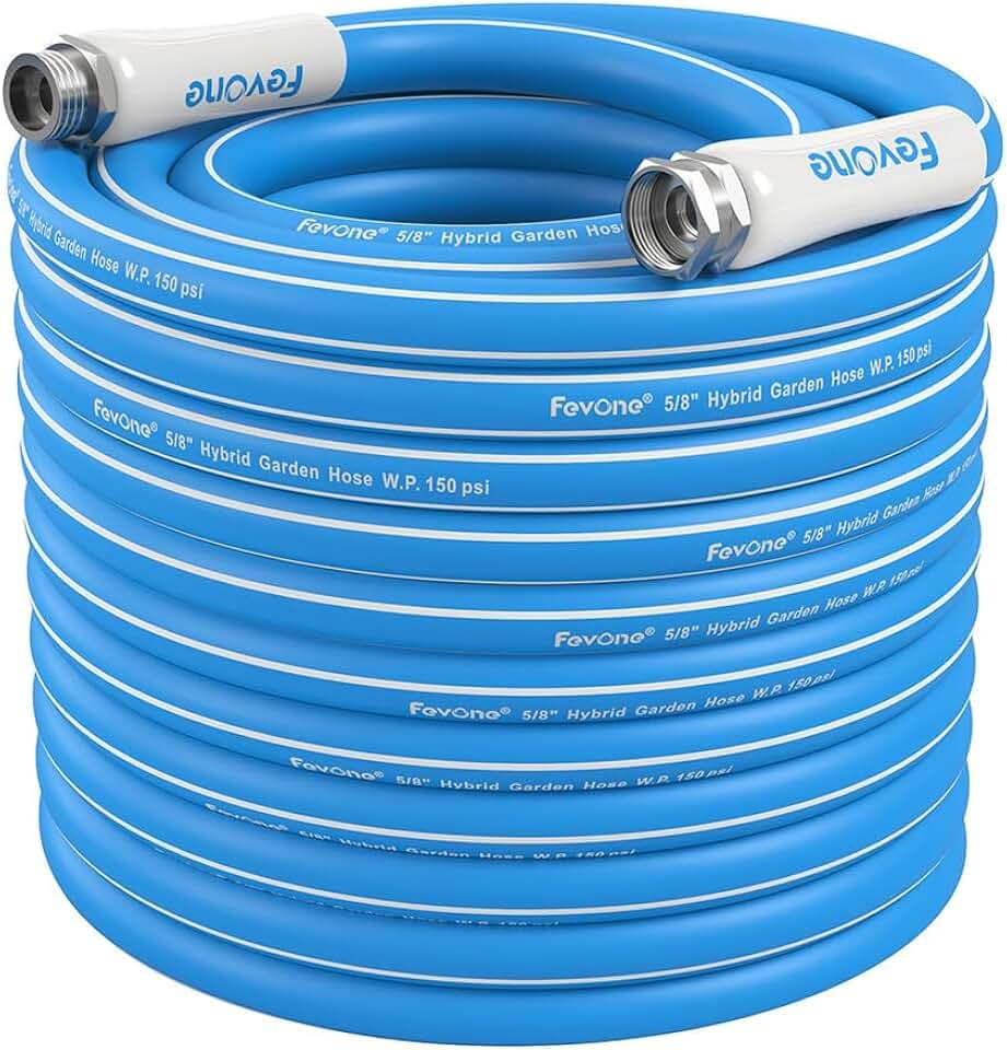 FEVONE Kink Free Garden hose 100 ft, Heavy Duty Water Hose