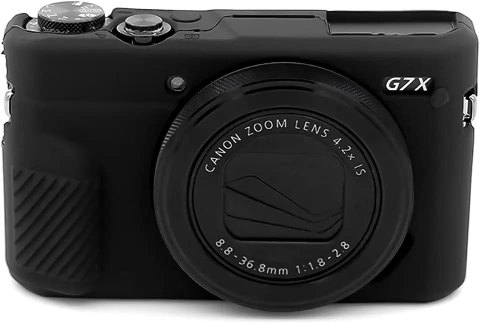 G7X Mark II Case G7X Camera Silicone Case, Soft Silicone Protective Cover for Canon Powershot G7X Mark II DSLR Camera (Black)