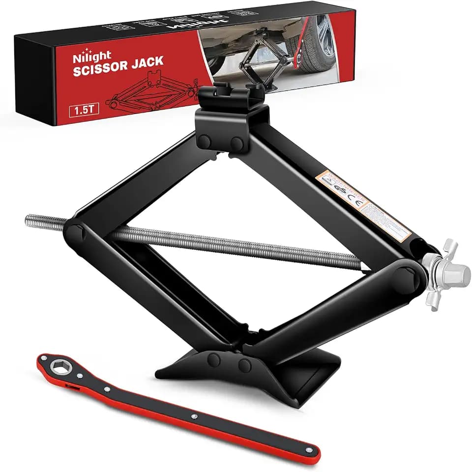 Nilight Scissor Jack for Car 1.5 Ton 3307 lb Lift Jack Kit w Ratchet Wrench