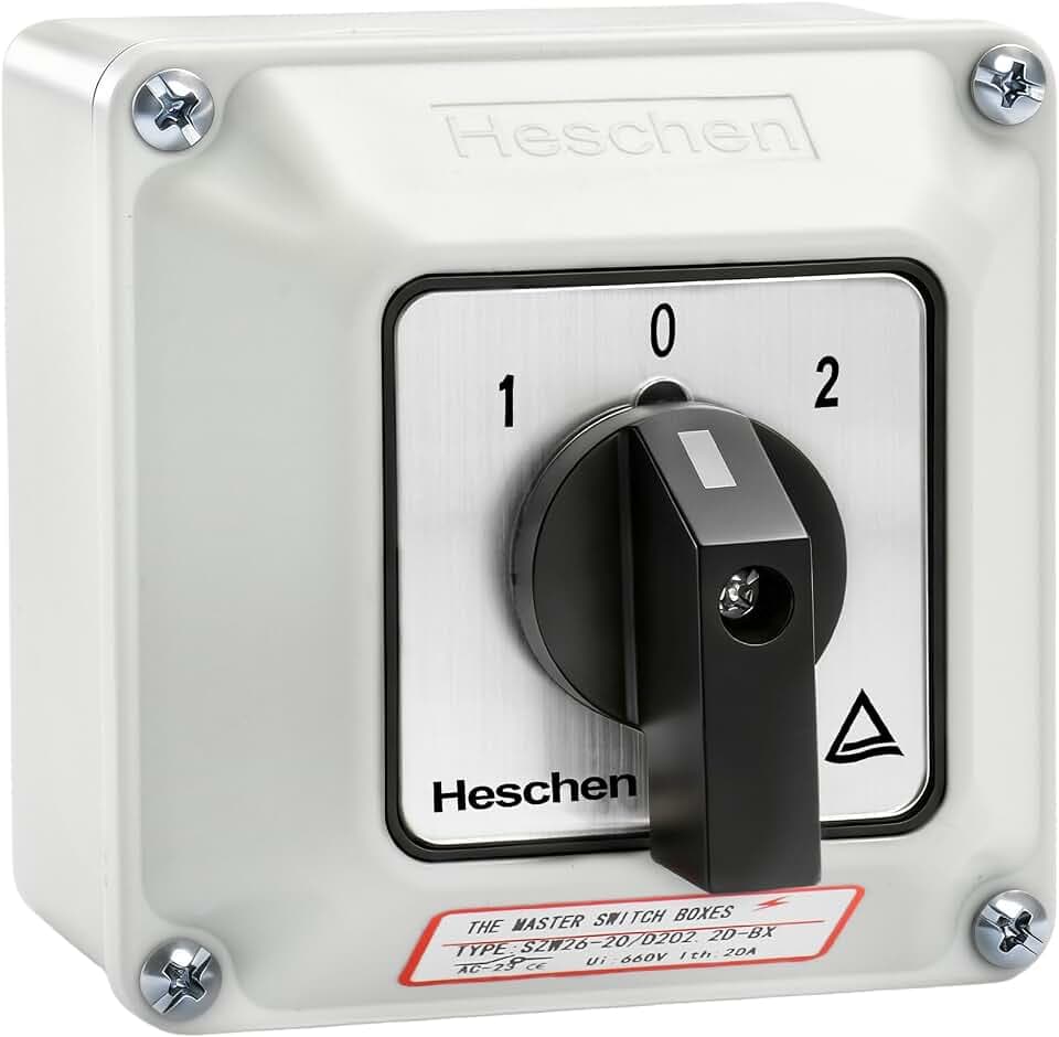 Heschen Drehschalter SZW26-20/D202.2D 660V 20A mit Außenbox (Größere Box)