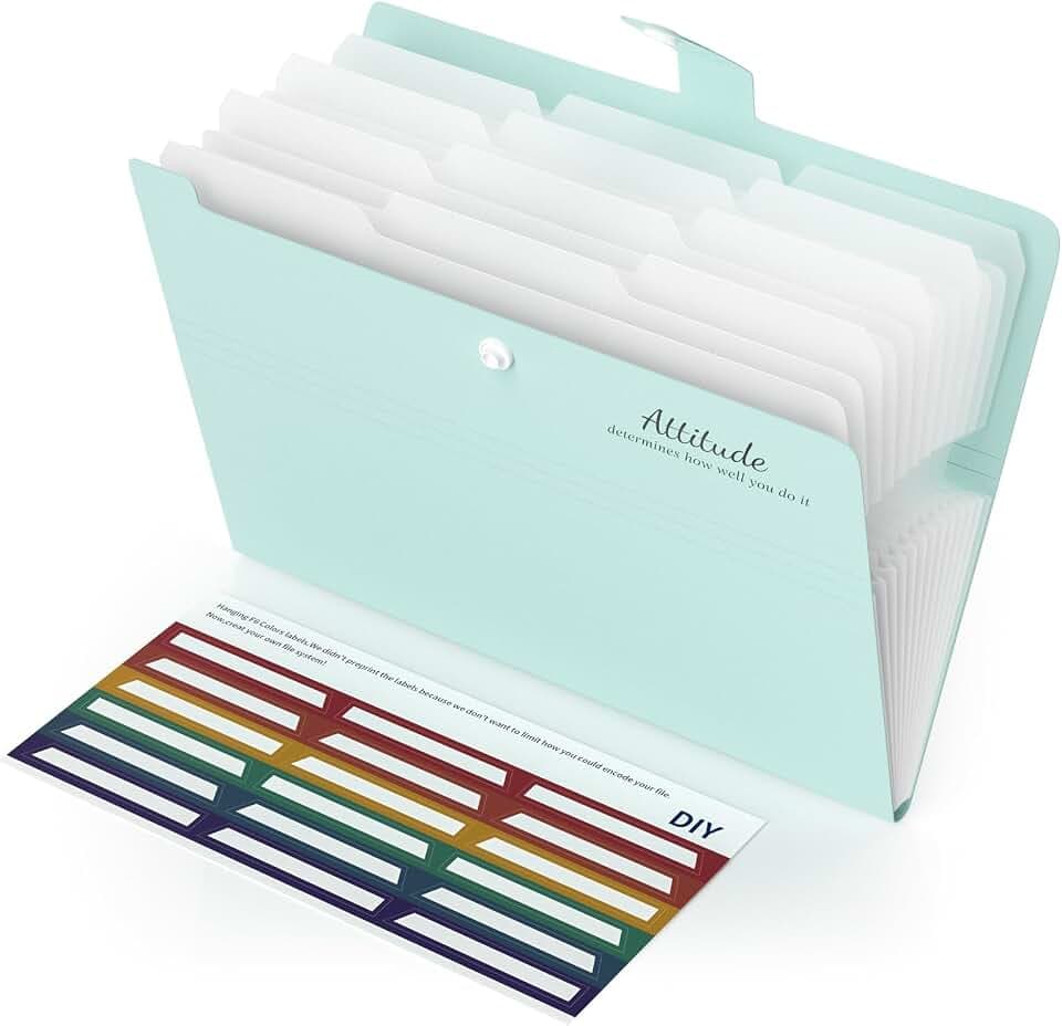 Smarpau Dokumentenmappe A4, Fächermappe A4, 12 Erweiterbar Taschen Mappe