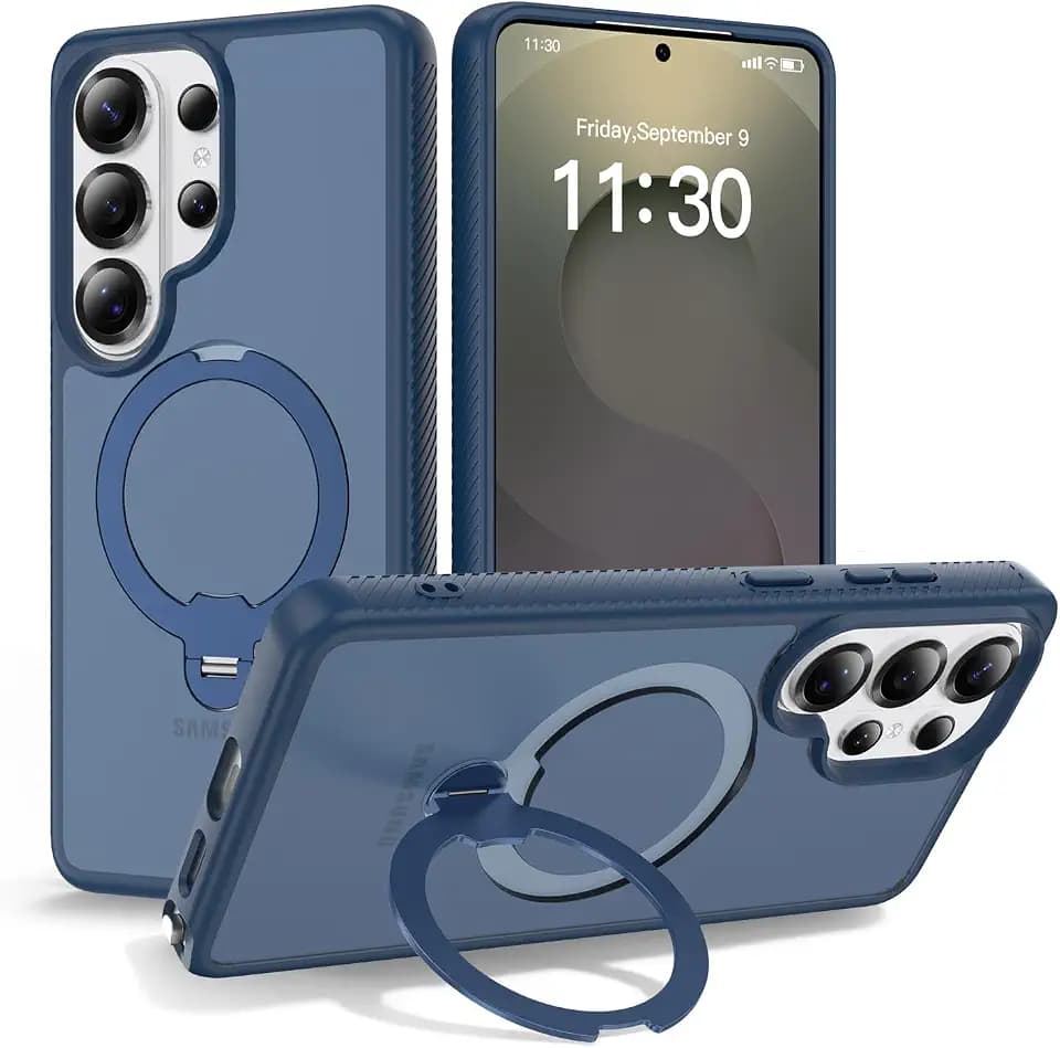 Samsung Galaxy S26 Ultra Case, Rotatable O-Ring Stand MagSafe, Blue