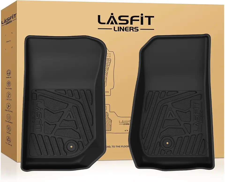 LASFIT Front Floor Mats for Jeep Wrangler JK 2007-2013 2 Doors & 4 Doors