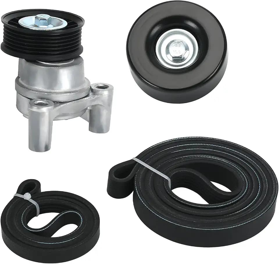 39083 Drive Belt Tensioner Pulley Assembly Kit Compatible with Chevy Silverado 1500 Avalanche Tahoe 2009-2013 Fit for GMC Sierra 1500 Yukon 2010-1013 Fit for Hummer H2 H3 2009, 6.2L/6.0L/5.3L/4.8L V8