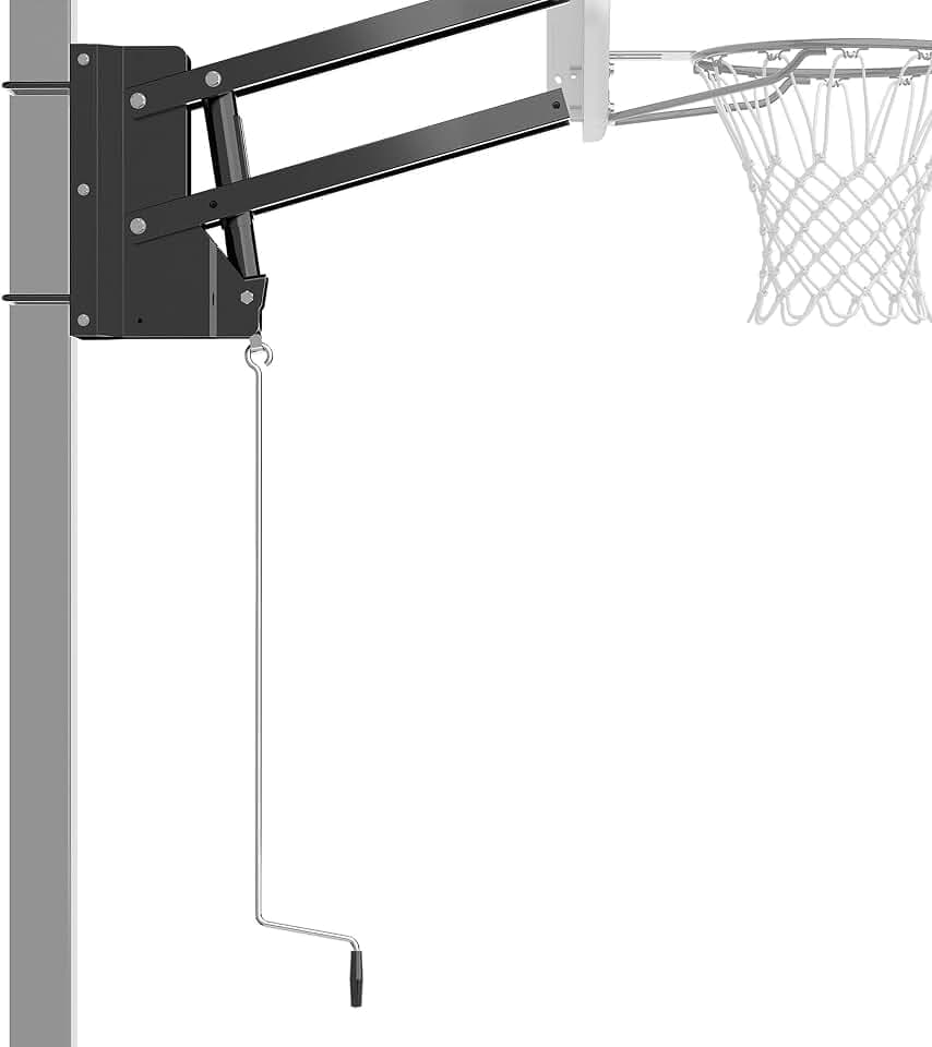 Spalding U-Turn® Basketball Backboard Lift System | Adapts to Fit 4" Square Pole or 3.5" Round Pole | Adjustable Height