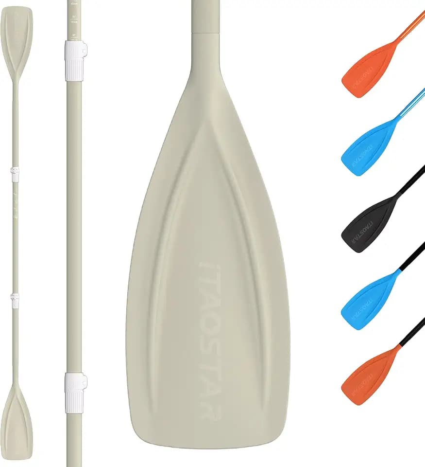 iTAOSTAR Paddle Board Paddle Detachable, Stand Up Paddle for Adults with Double Locks, Kayak Paddle Adjustable with Glass Fiber Blade, Floating Paddle Board Oar with Lightweight
