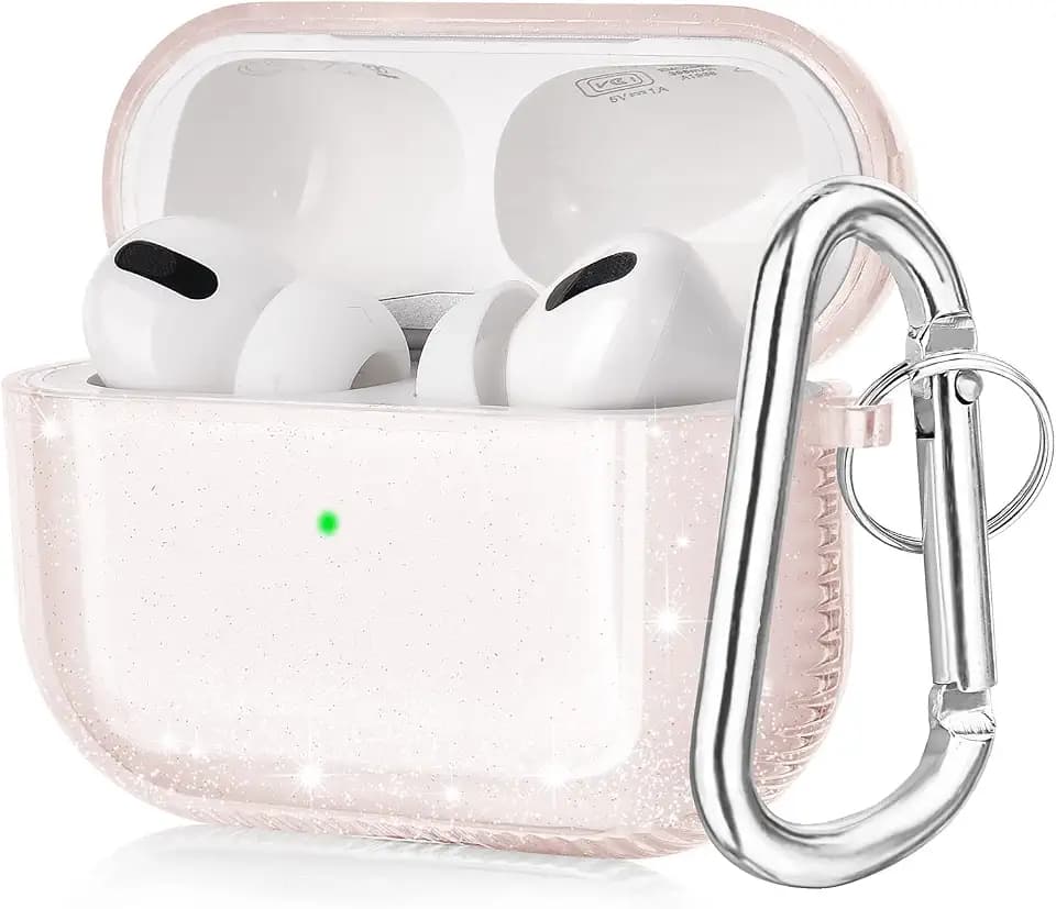 KOREDA for AirPod Pro 2nd/1st Generation Case Cover, Soft Clear TPU Bling Transparent Protective Shockproof Case Designed with Keychain for AirPods Pro