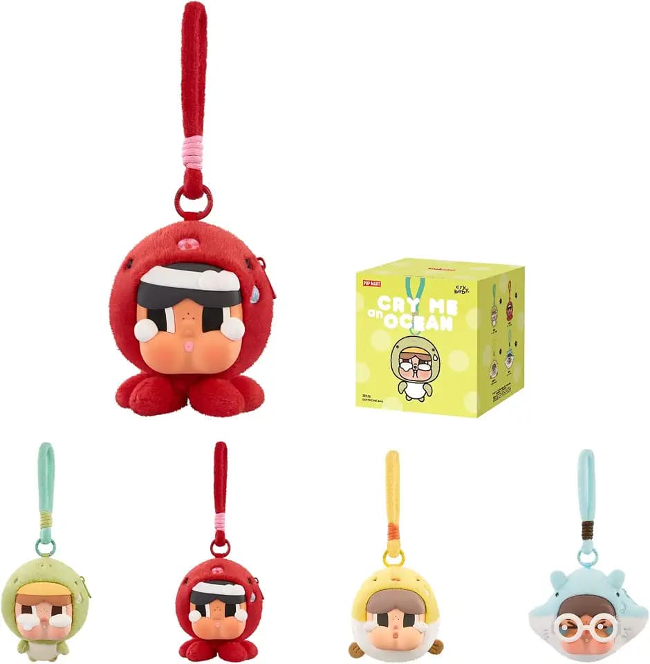 POP MART Crybaby Cry Me an Ocean Series Earphone Bag, Blind Box Portable Earbuds Case for Apple, Samsung, JBL, Headphone Earbud Protective Carrying Case Bag, Single Box