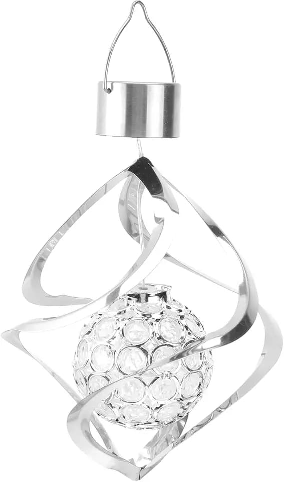 LEDMOMO Solar Wind Chimes Licht, Rotierenden Bunten Farbwechsel im Freien Wasserdichte Lampe LED Windspiel, Garten Rasen Balkon Veranda Fenster dekoratives Licht (Silber)