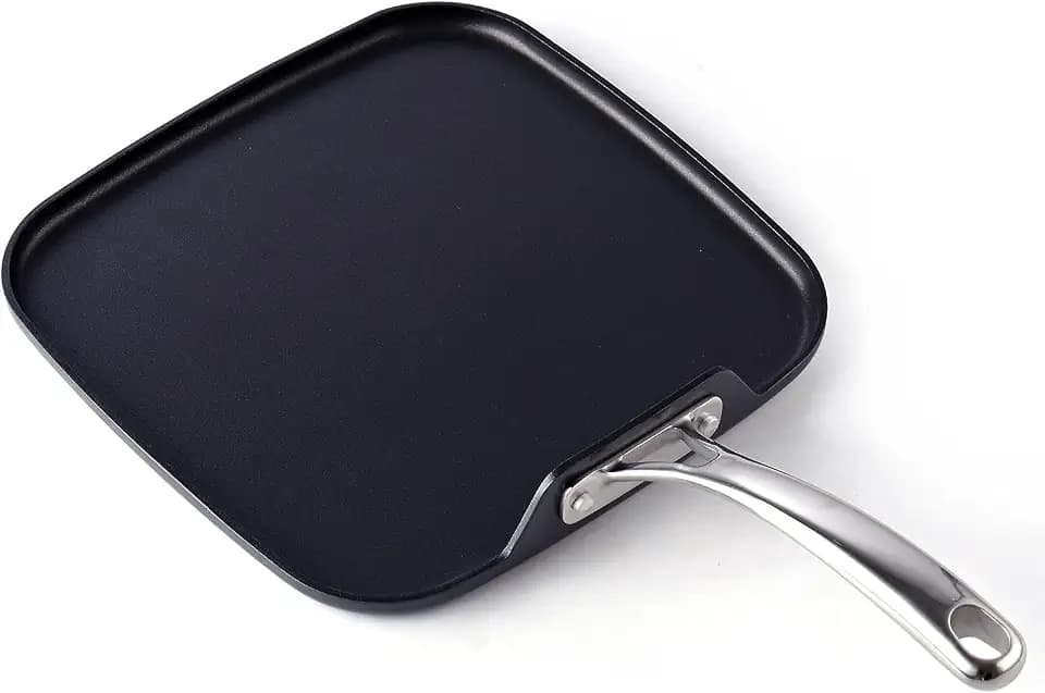 Cooks Standard 11 x 11-inch Hard-Anodized Nonstick Square Griddle Pan