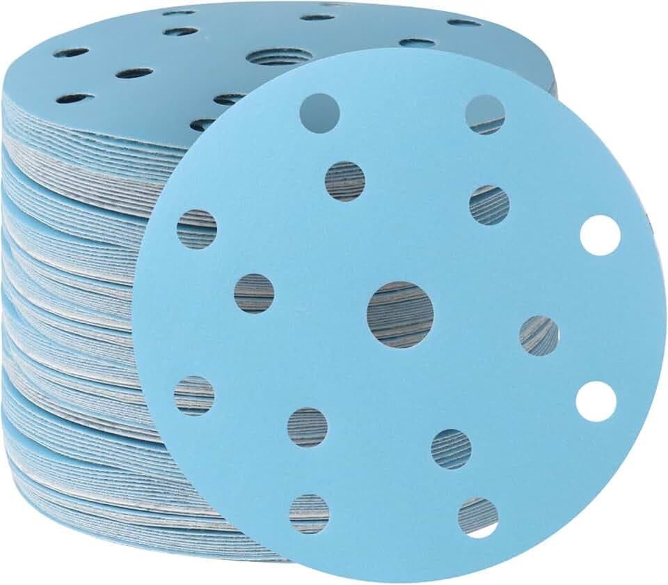 100x Schleifscheiben 150mm Klett 15 Loch Körnung 80 Für Exzenterschleifer
