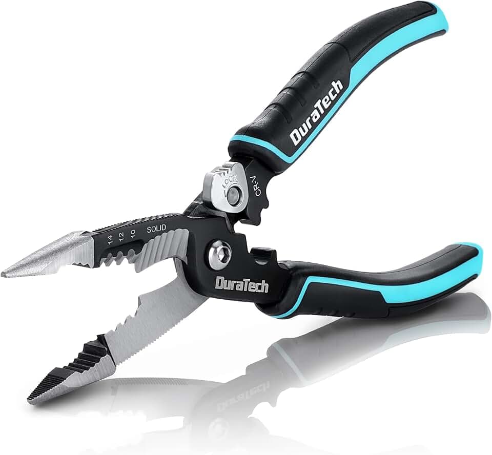 DURATECH 5-in-1 CR-V Wire Stripper for Crimping, 8" Multi-Function Tool