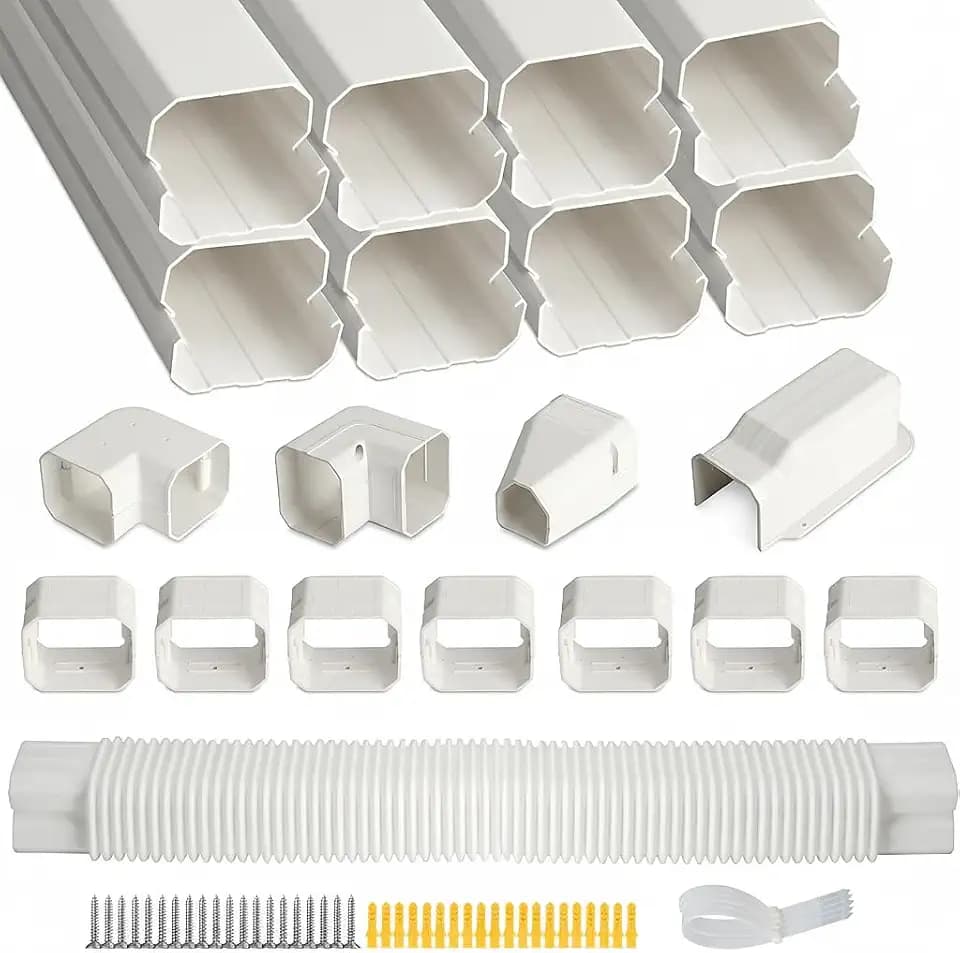 3" 13.5 Ft Mini Split Line Set Cover with Flexible Duct for Protect AC Pipe