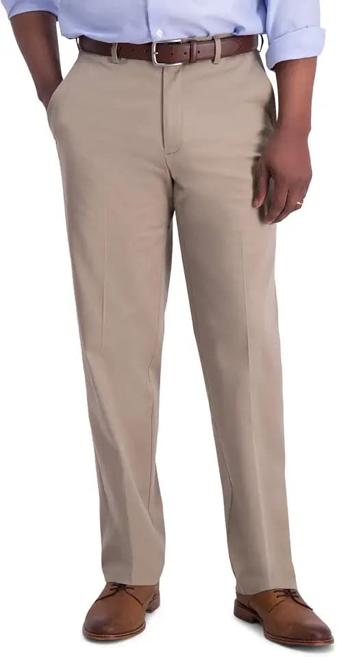 Haggar Men’s Classic Fit Iron Free Premium Khaki Casual Pant