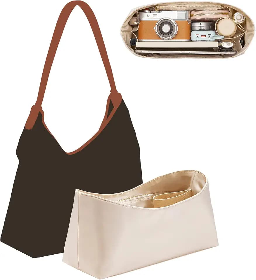 Nylon Purse Organizer Insert for Goyard Hobo Bohème Bag, Craie
