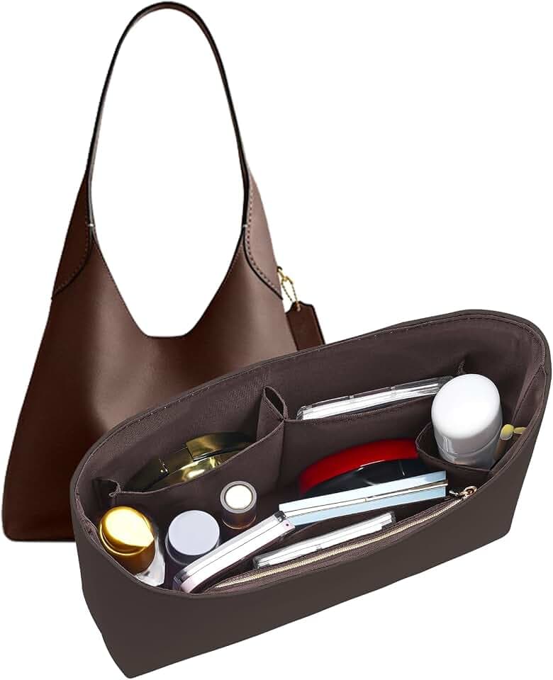 Dupont Paper Purse Organizer Inserts for brooklyn 28 Insert Keeps Tote Handbag（Brown）