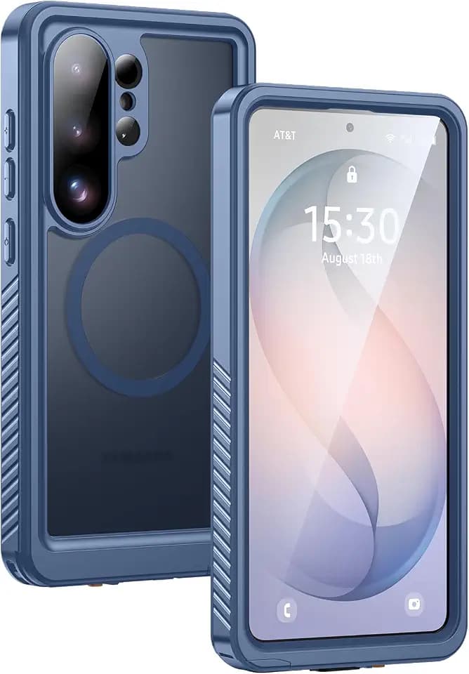 Lanhiem Magnetic for Samsung Galaxy S26 Ultra Case, IP68 Waterproof Dustproof, Built-in Screen Protector, Rugged Full Body Shockproof Cover for Galaxy S26 Ultra 5G 6.9 Inch, Blue