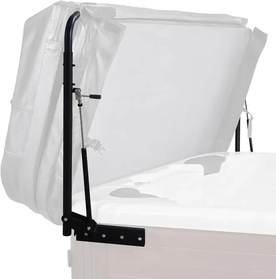 Hydraulic Hot Tub Cover Lifter, Top Mount Spa Cover Lift with 69"-96.5" Adjustable Width, Heavy-Duty Aluminum Construction for Rectangular Hot Tubs and Spas