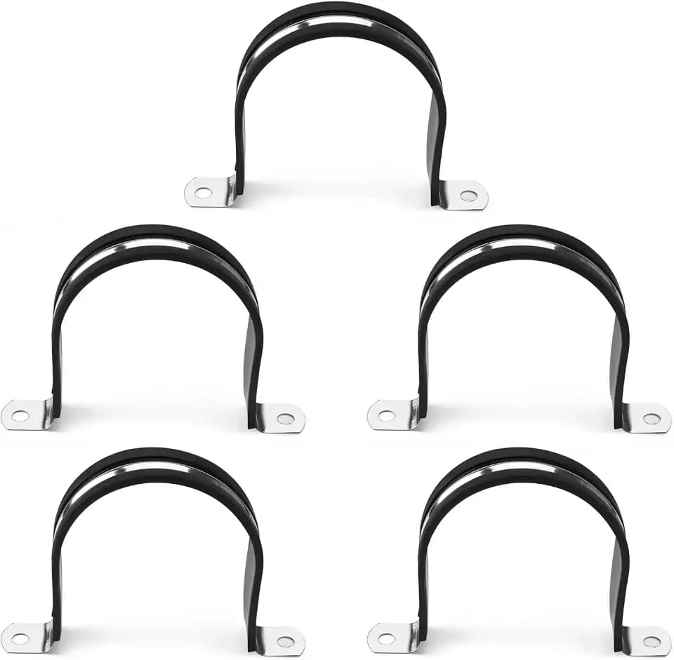 5 Stücke 74mm Gummi Gefüttert U Clips, 304 Edelstahl Gummikissen Rohrschellen, Leitungsschelle, für Rohr- oder Drahtschnur-Installation