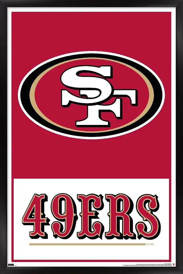 Trends International NFL San Francisco 49ers - Logo 21 Wall Poster, 34L x 22.4W, Black Framed Version