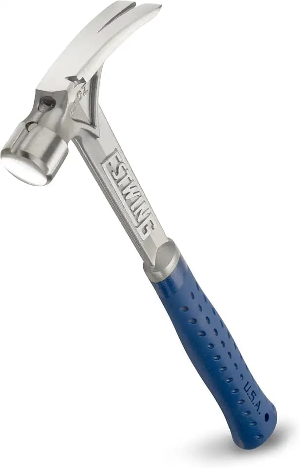 ESTWING Ultra Series Hammer, Short, 15oz Smooth Face, Blue Grip, E6-15SR