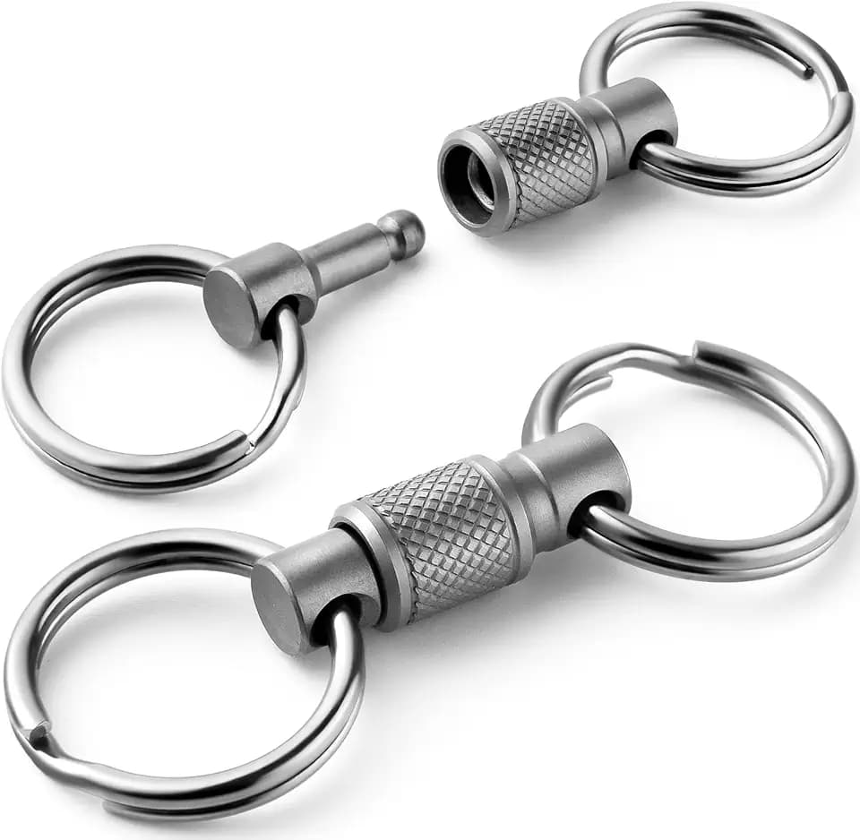 FEGVE Titan Karabiner Schlüsselanhänger mit Schnellverschluss, abnehmbar