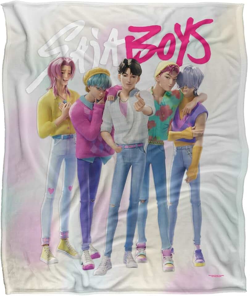 Kpop Demon Hunters Saja Boys Superweiche Kuscheldecke mit seidigem Griff – 152 x 127 cm