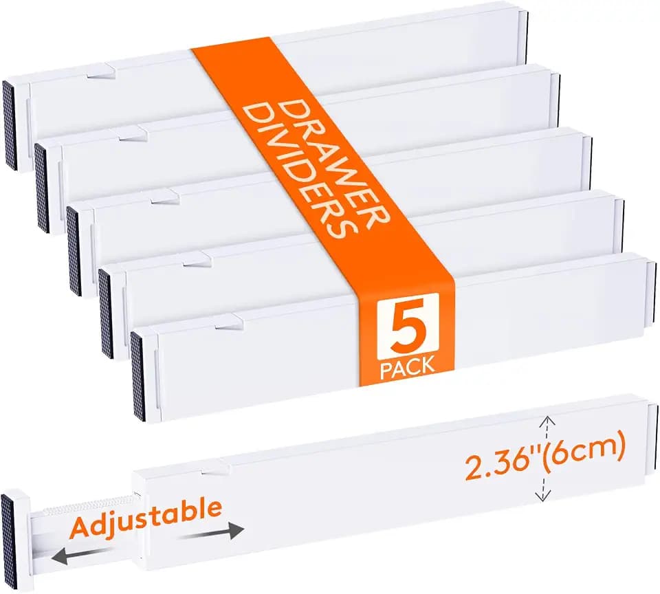 Lifewit 5er Schubladentrenner Verstellbar für Innenlänge 40–50cm&Höhe>6cm