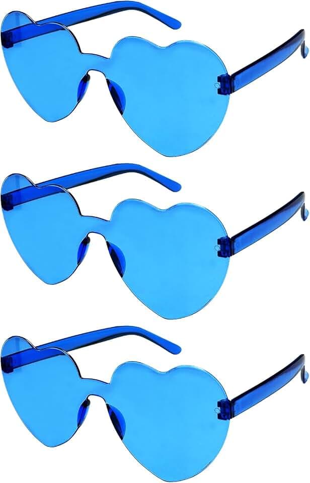3 Stück Herz-Brille, rosa herzförmige Sonnenbrille, randlose rosa Sonnenbrille für Geburtstagsparty, Strandparty