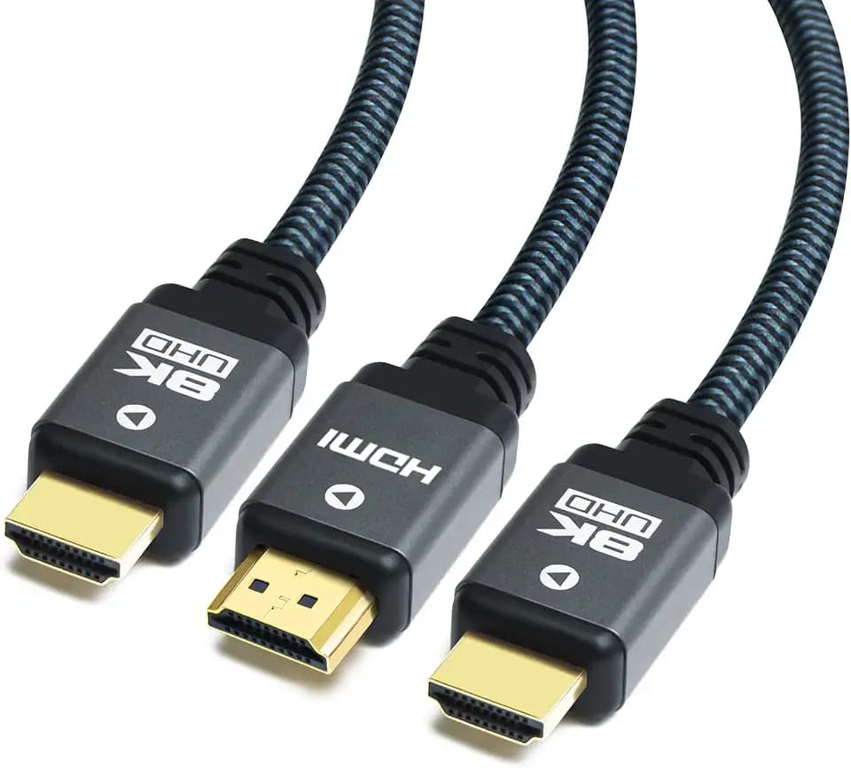 Yauhody 8K HDMI Cable 6.6ft 3 Pack, 48Gbps High Speed HDMI 2.1 (6.6ft 3P)