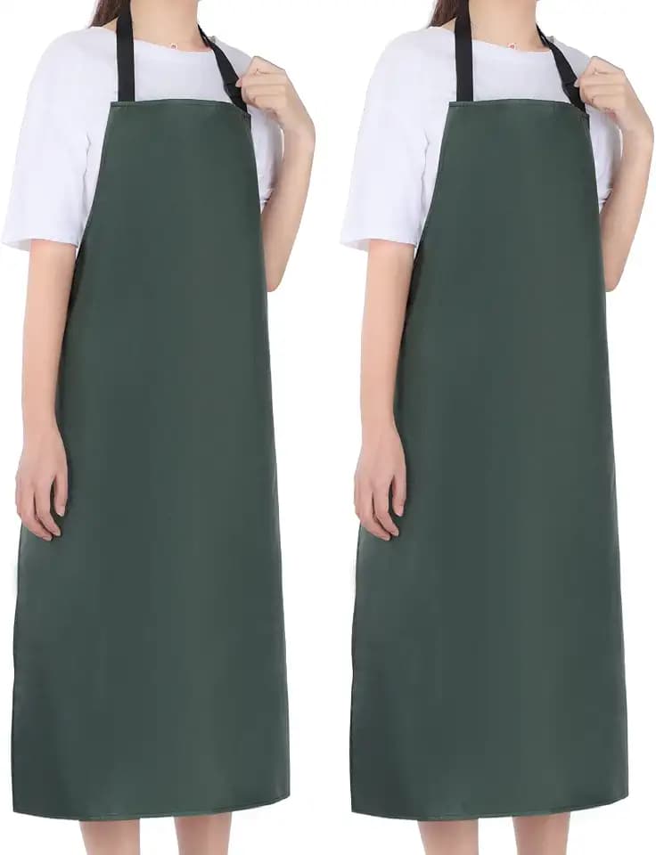 Waterproof Rubber Apron Adjustable Dishwasher Apron - Heavy Duty Work Apron