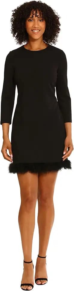 Maggy London Women's Maggy London Women's Dresses Feather Hem Party Dress Event Occasion Date Night Out Guest of