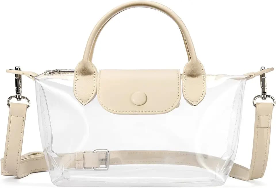 BOSTANTEN Small Clear Bag for Stadium Approved Crossbody Purse for Events