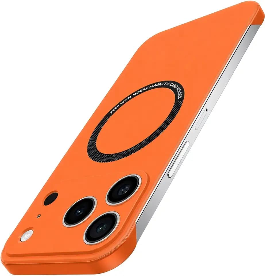 Magnetic Frameless Series Designed for iPhone 15 Pro,Orange