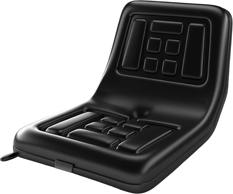 Universal Tractor Seat Replacement – Compatible with Dozers, Excavators, Lawn Mowers & Heavy Machinery – Adjustable Sliding PVC Seat, Waterproof & Heat-Resistant（not for forklifts）