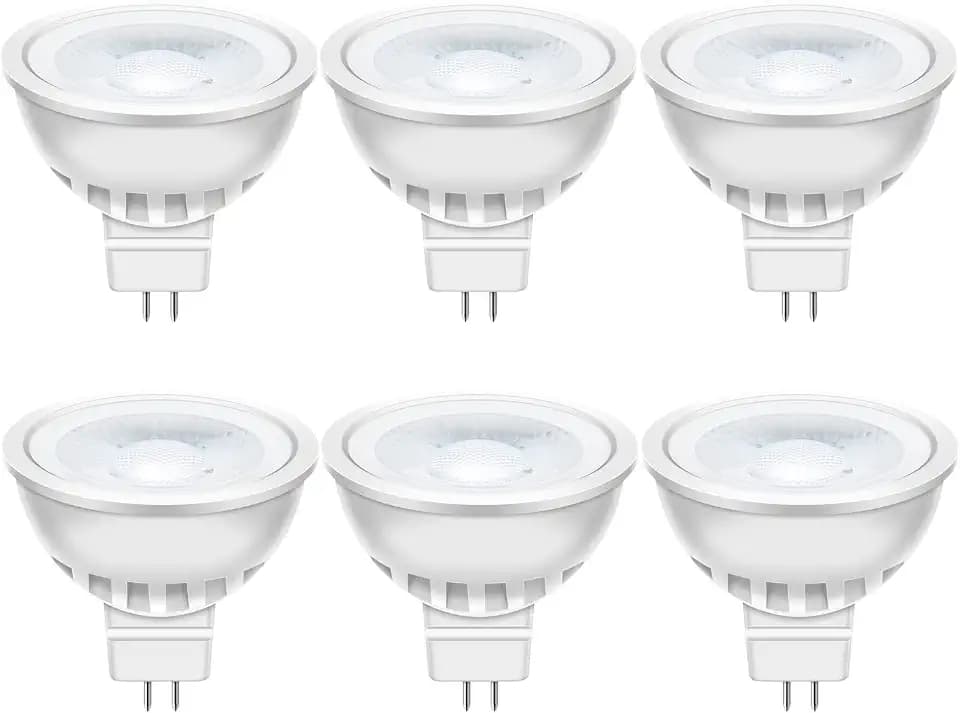 Auting GU5.3 led warmweiß MR16 LED 5W Lampe 12V, 50 Watt ersetzt, 2700K Warmweiß 38° Abstrahlwinkel LED Spot MR16, 560Lm AC/DC 12Volt Led Leuchtmittel, Nicht dimmbar, 6 Stück