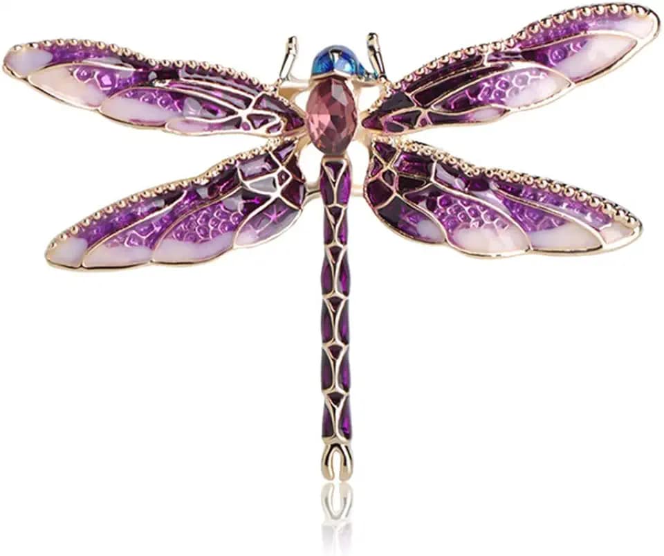 MINGHUA Pretty Enamel Red Blue Dragonfly Brooch Pin Charm Women Men Pin Jewelry