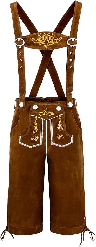 Trachten Lederhose Herren Trachtenlederhose Trachtenhosen mit Träge Bayerische Oktoberfest Outfit
