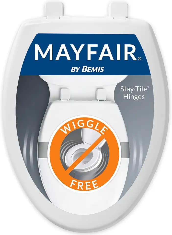 MAYFAIR 1 Stück 1880SLOW 000 Caswell WC-Sitz schließt langsam und löst sich nie, verlängerter, langlebiger Kunststoff, weiß, 1880SLOW 000