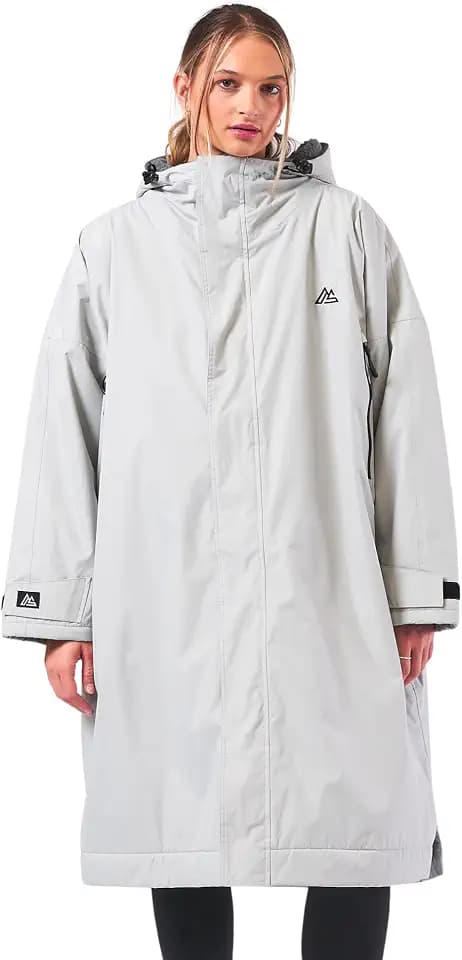 Unisex Outdoor-Wickelmantel, langärmelig, winddicht und wasserdicht, mit Kapuze, für Strand, Wildschwimmen, Surfen und Spazierengehen, übergroß, schnell trocknend