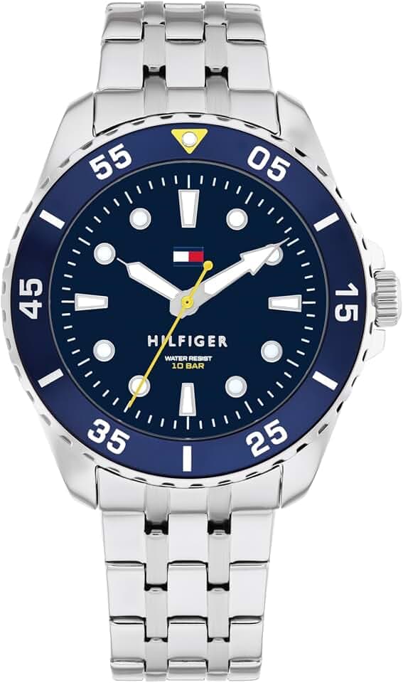 Tommy Hilfiger Uhr mit DREI-Zeiger-Quarzwerk für die Jugend mit Edelstahlarmband oder Silikonarmband