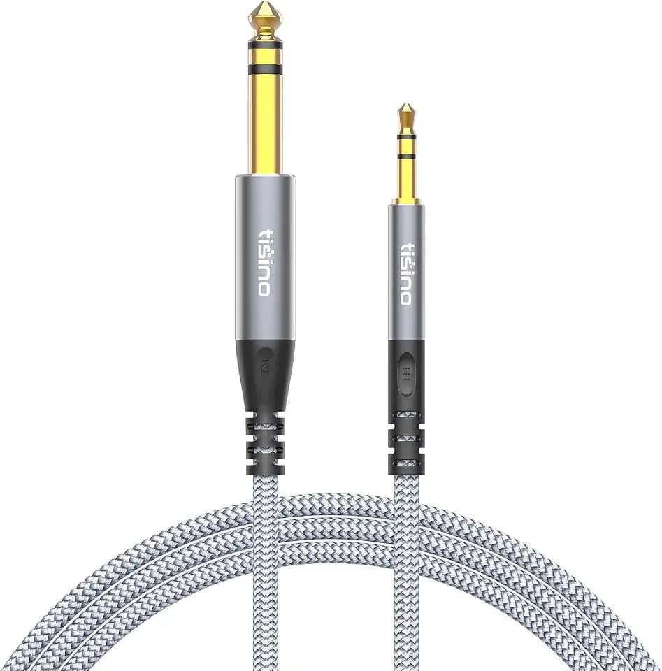 Tisino 1/8 to 1/4 Stereo Cable, 3.5mm to 1/4 Adapter Aux Cord, 6.6 FT