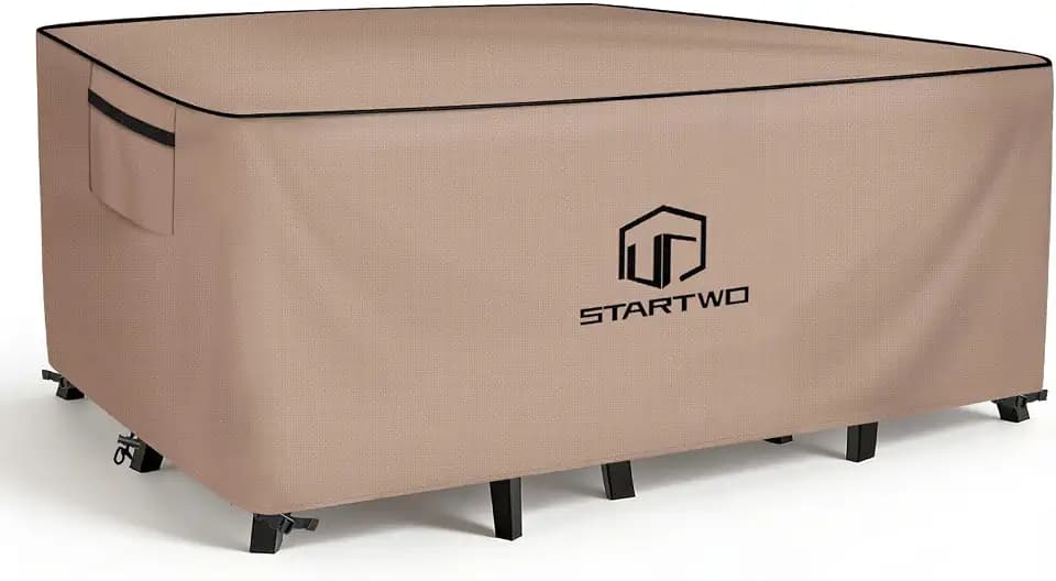 STARTWO Outdoor Furniture Covers Waterproof,Sofa,Table and Chairs General Purpose Patio Furniture Covers with Elastic Hem and Air Vents 128L x 84W x 28H inch